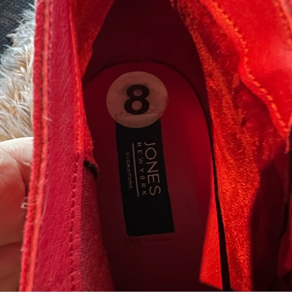 π5 for $10π Jones New York Red Suede Studded Ankle Booties - Picture 12 of 12